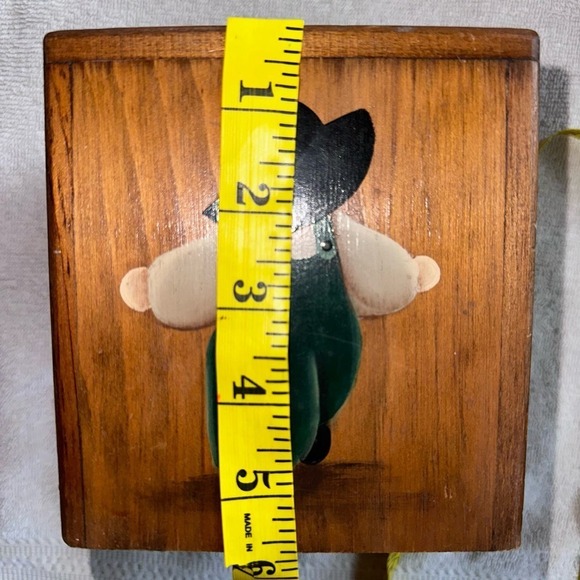 Vintage Wooden Square Tissue Box Cover Hand Painted Amish Kids - Picture 6 of 6
